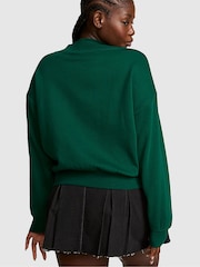 Victoria's Secret Pink Dark Garden Green Tartan V-Neck Sweatshirt - Image 2 of 2