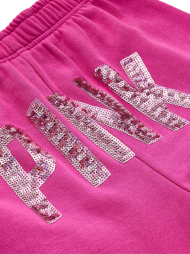 Victoria's Secret Pink Fire Sequin Wide Leg Fleece Joggers - Image 3 of 3