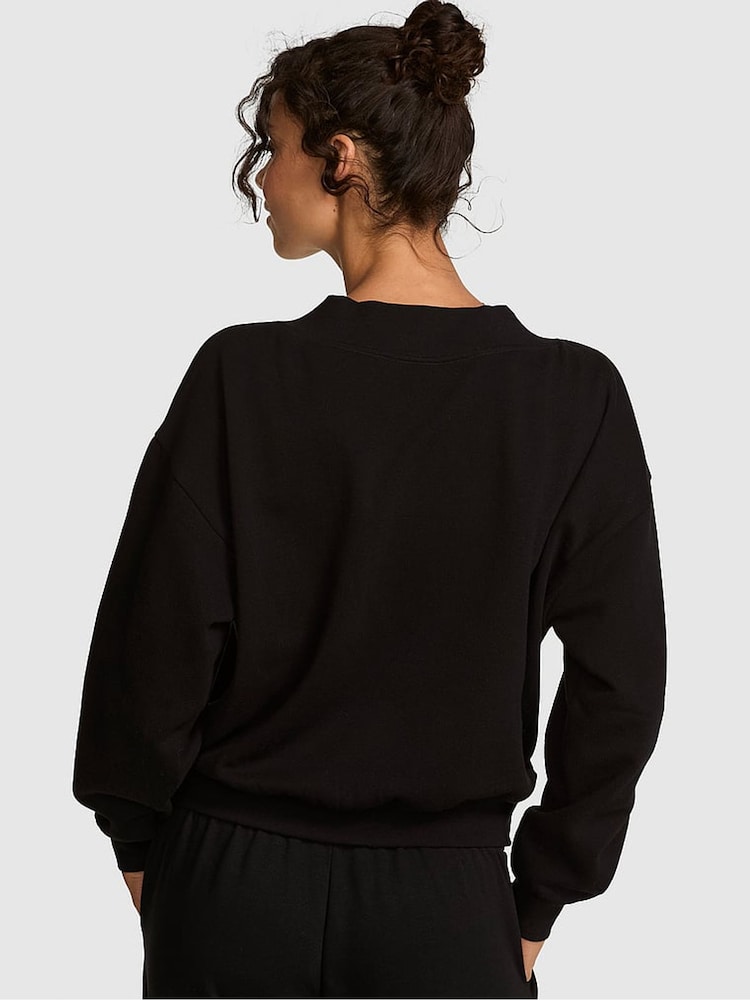 Victoria's Secret Pink Pure Black V-Neck Sweatshirt - Image 2 of 2