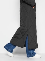 Long Tall Sally Black Longline Diamond Puffer Coat - Image 5 of 5