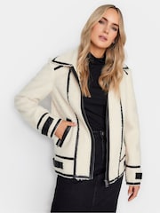 Long Tall Sally Natural Natural Fleece Zip Up Jacket - Image 1 of 4