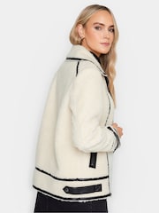 Long Tall Sally Natural Natural Fleece Zip Up Jacket - Image 2 of 4