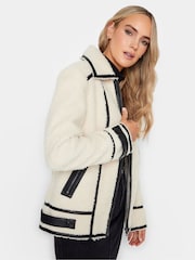 Long Tall Sally Natural Natural Fleece Zip Up Jacket - Image 3 of 4