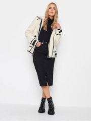 Long Tall Sally Natural Natural Fleece Zip Up Jacket - Image 4 of 4