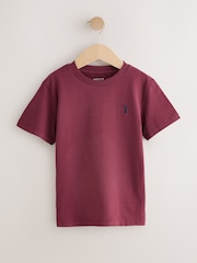 Burgundy Red/White Short Sleeve Stag Embroidered T-Shirts 4 Pack (3-16yrs) - Image 5 of 9