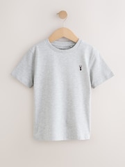 Burgundy Red/White Short Sleeve Stag Embroidered T-Shirts 4 Pack (3-16yrs) - Image 6 of 9