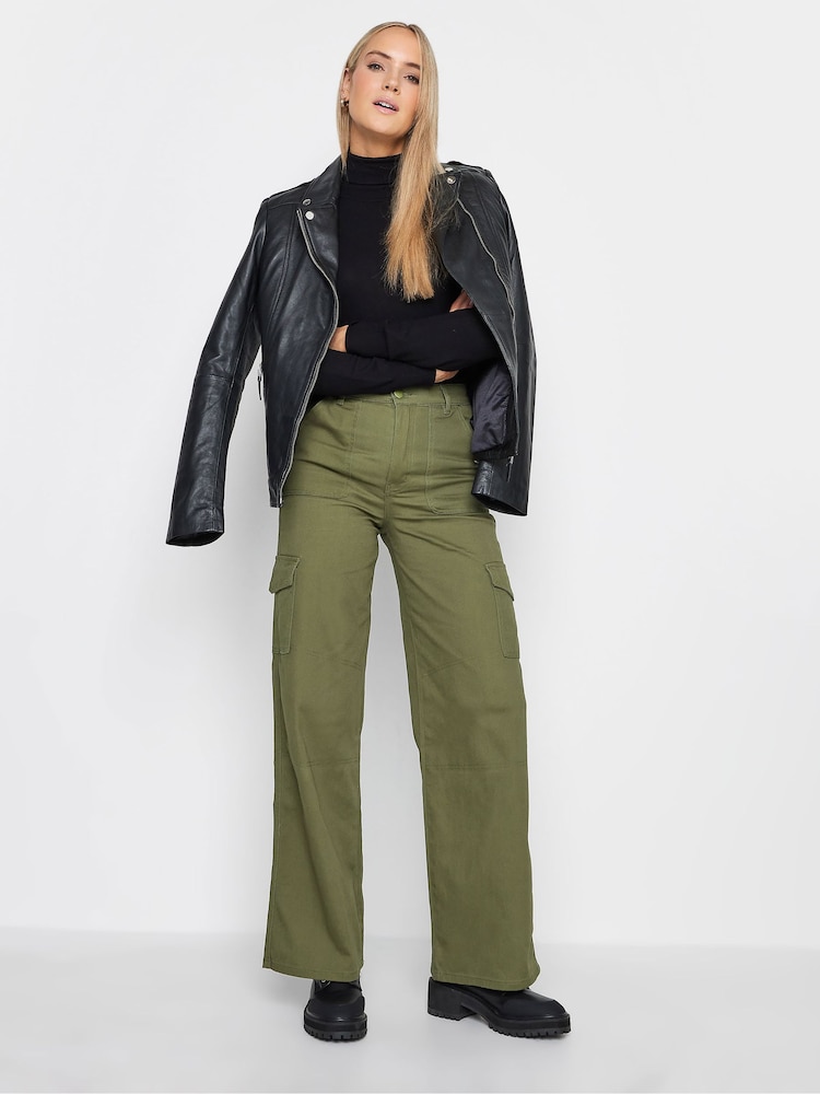 Long Tall Sally Green Loose Utility 100% Cotton Trousers - Image 2 of 3