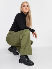 Long Tall Sally Green Loose Utility 100% Cotton Trousers - Image 3 of 3