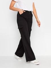 Long Tall Sally Black Loose Utility 100% Cotton Trousers - Image 3 of 6