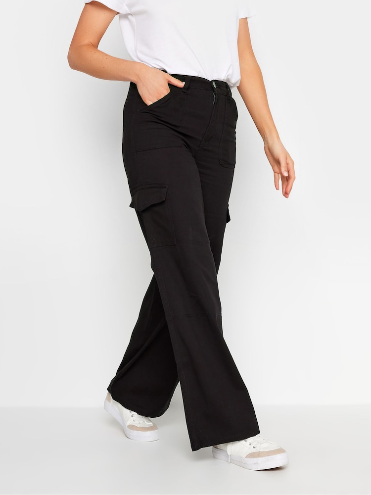 Long Tall Sally Black Loose Utility 100% Cotton Trousers - Image 3 of 6