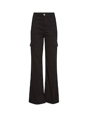 Long Tall Sally Black Loose Utility 100% Cotton Trousers - Image 5 of 6