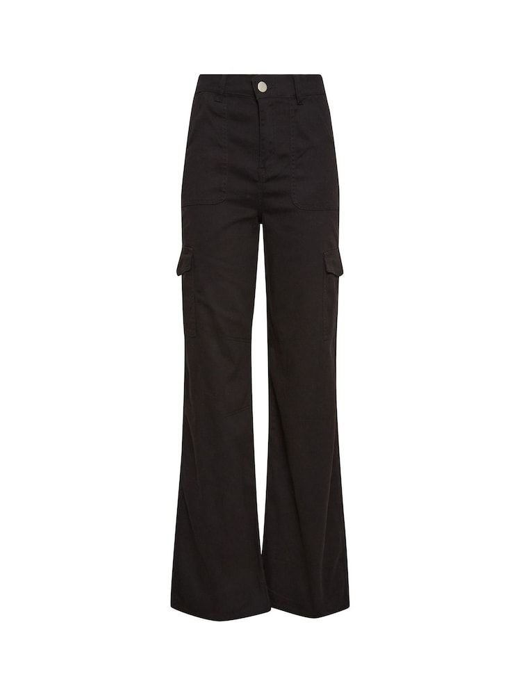 Long Tall Sally Black Loose Utility 100% Cotton Trousers - Image 5 of 6