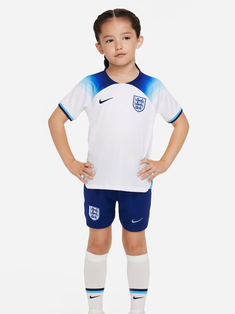Nike White Blank Little Kids England Home Football Kit - Image 1 of 6