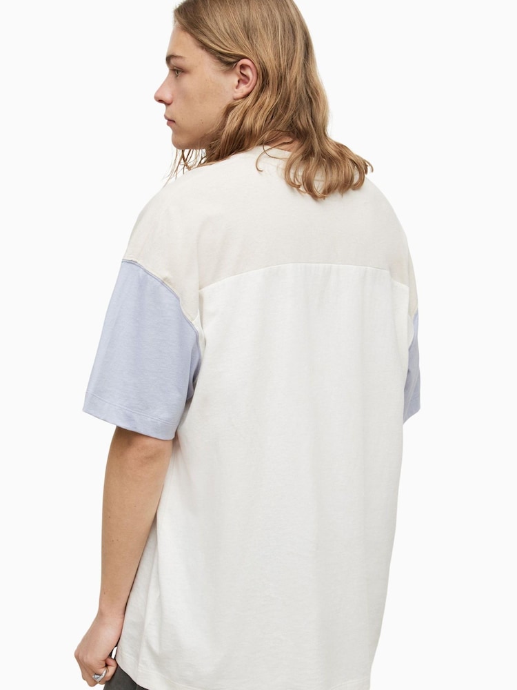 AllSaints White Kai Short Sleeve 100% Cotton Crew T-Shirt - Image 2 of 5