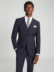 Reiss Navy Rush Modern Fit Travel Blazer - Image 1 of 6