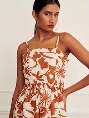 Tan Brown Poplin Cami Midi Dress - Image 3 of 6