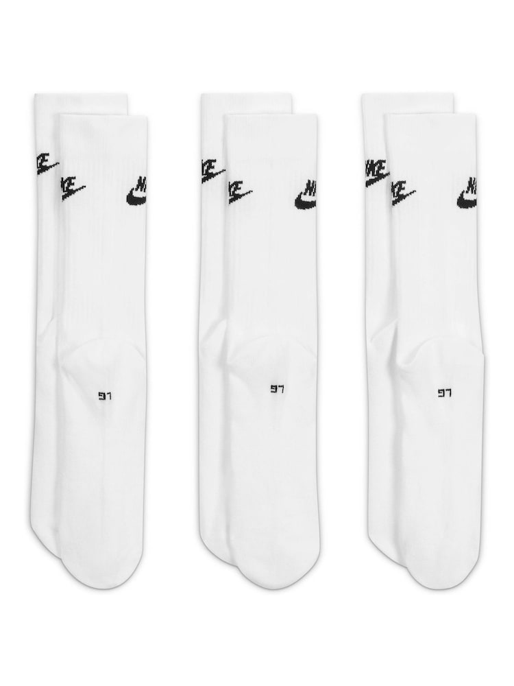 Nike White Everyday Essential Socks 3 Pack - Image 3 of 4