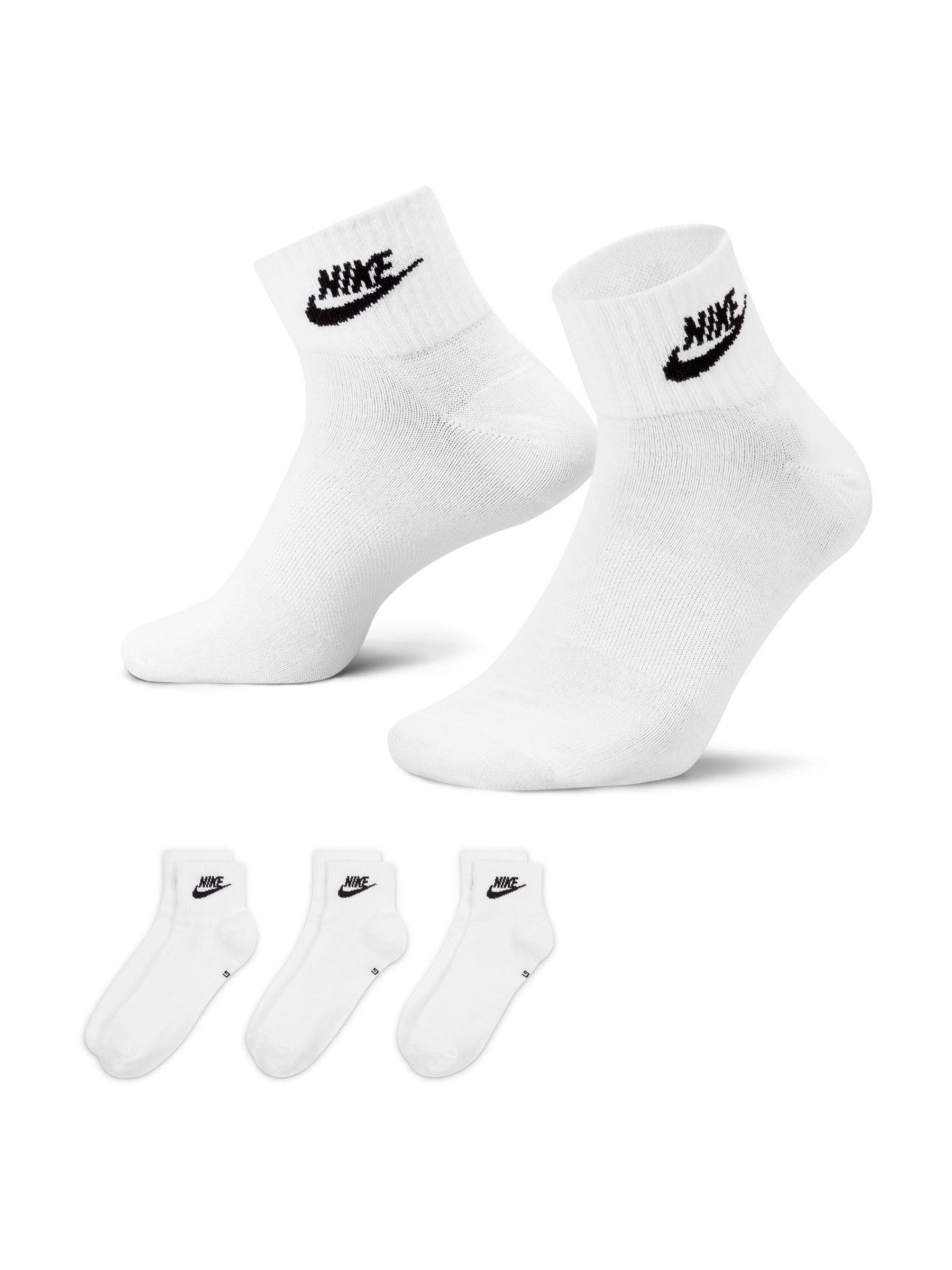 Nike White Everyday Essentials 100 Cotton Socks 3 Pack