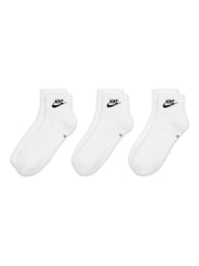 Vit - Nike Everyday Essential Ankel 100% bomull Strumpor 3 Paket - Bild 2 av 4