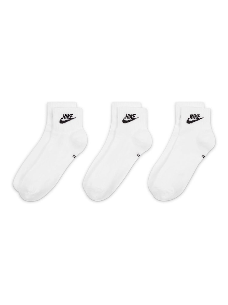 Vit - Nike Everyday Essential Ankel 100% bomull Strumpor 3 Paket - Bild 2 av 4