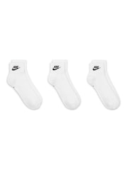 Vit - Nike Everyday Essential Ankel 100% bomull Strumpor 3 Paket - Bild 3 av 4