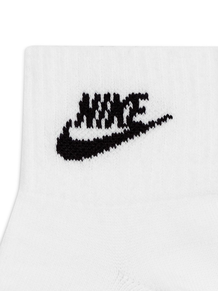 Vit - Nike Everyday Essential Ankel 100% bomull Strumpor 3 Paket - Bild 4 av 4
