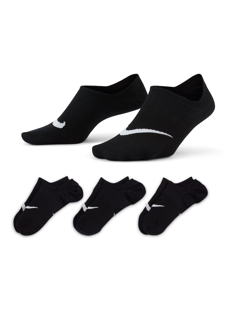Nike Black Womens Footsie Training Socks 3 Pack - Image 1 of 1