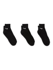 Nike Black Lightweight Everyday Ankle Socks 3 Pack - Image 3 of 4
