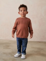 Mocha Brown Waffle Stitch Crew Jumper (3mths-7yrs) - Image 1 of 7