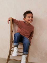 Mocha Brown Waffle Stitch Crew Jumper (3mths-7yrs) - Image 2 of 7