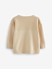 Neutral Waffle Stitch Crew Jumper (3mths-7yrs) - Image 5 of 6