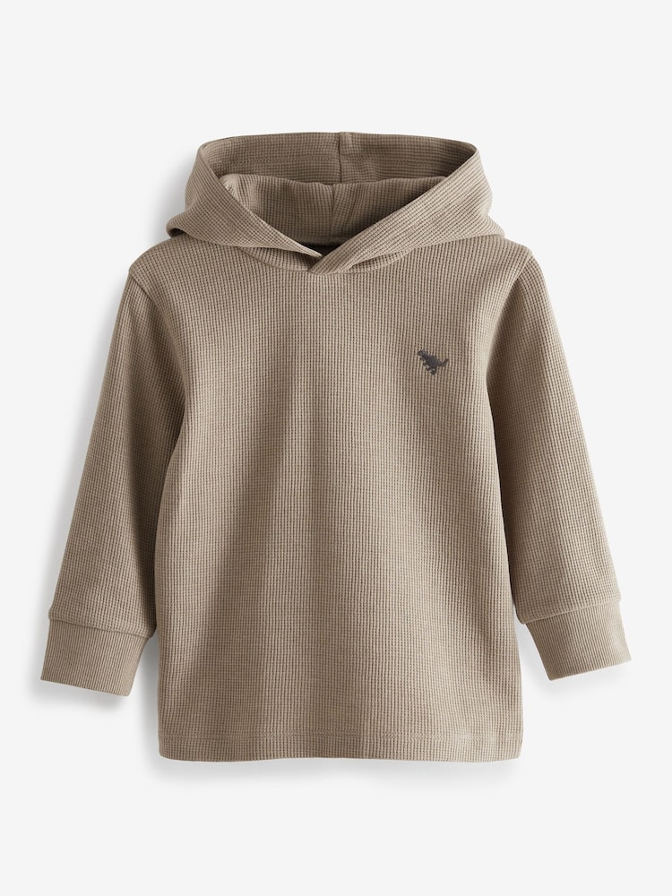 Neutral Textured Jersey Dino Spikes Hoodie (3mths-10yrs) - Image 1 of 3