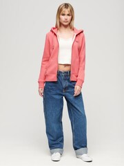 Superdry Bright Pink Essential Logo Zip Hoodie - Image 3 of 5