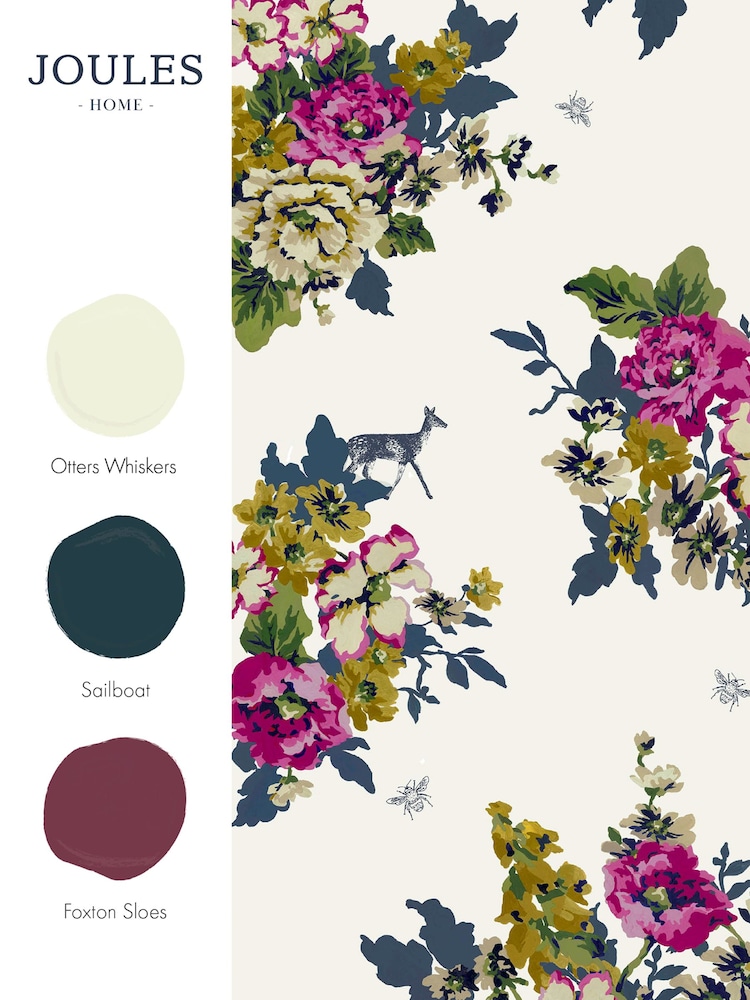 Joules Creme Floral Wallpaper Sample Wallpaper - Image 3 of 3 Joules Creme Floral Wallpaper Sample Wallpaper - Image 3 of 3