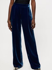 Jigsaw Blue Relaxed Velvet Trousers - Image 1 of 1