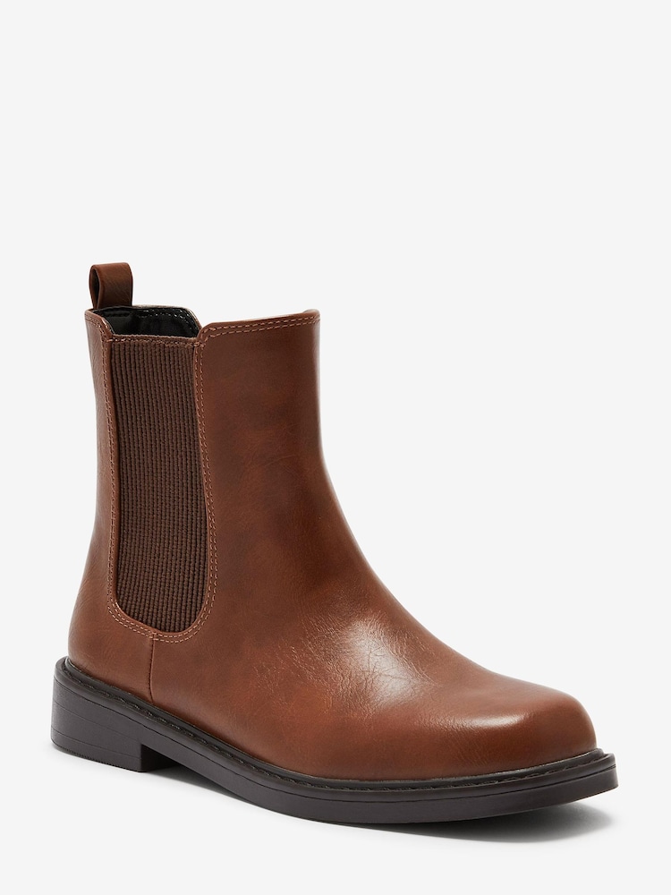 Brown Square Toe Chelsea Boots - Image 2 of 4