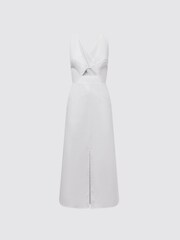 Reiss Ivory Rhoda Cotton-Linen Midi Dress - Image 2 of 5