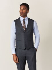 Navy Blue Check Waistcoat - Image 1 of 5