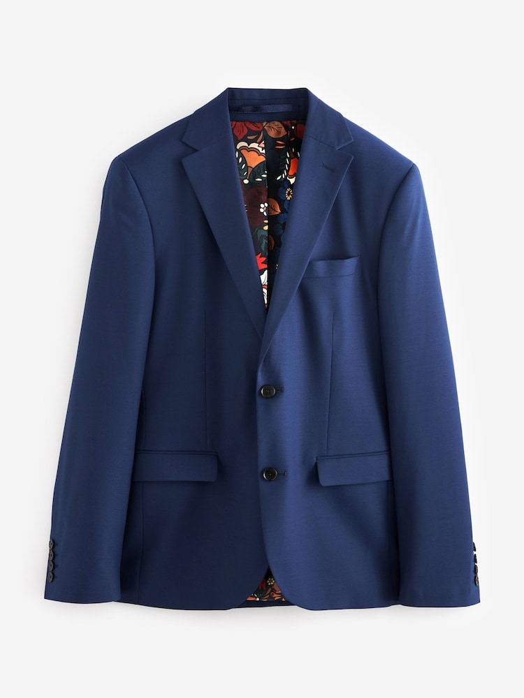 Bright Blue Slim Fit Suit: Jacket - Image 11 of 11