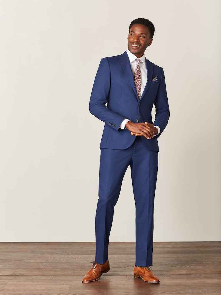 Bright Blue Slim Fit Suit: Jacket - Image 2 of 11 Bright Blue Slim Fit Suit: Jacket - Image 2 of 11