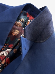 Bright Blue Slim Fit Suit: Jacket - Image 8 of 11
