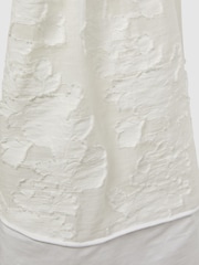 Reiss White Abby Lace Detail Bow Back Dress - Image 6 of 6