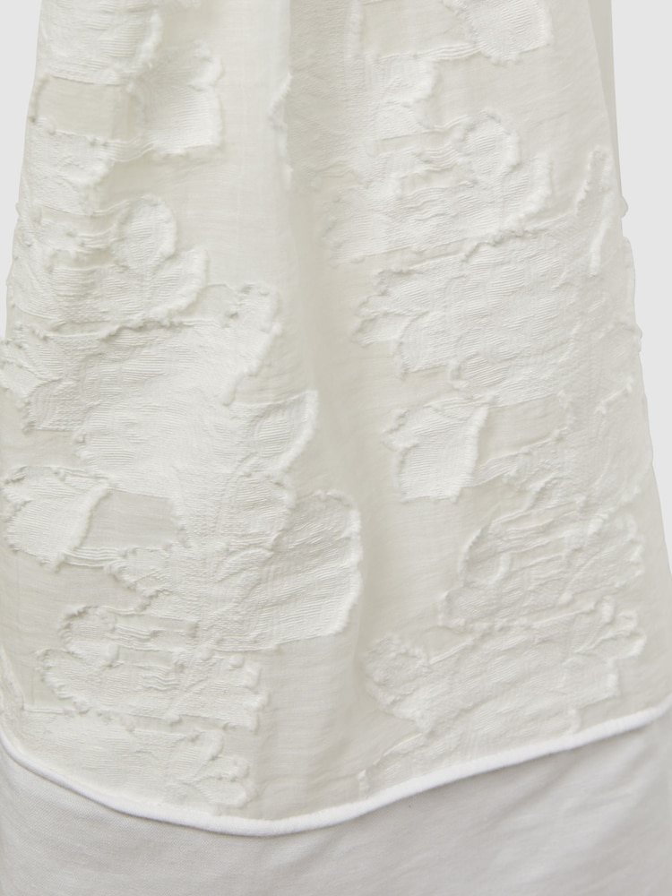 Reiss White Abby Lace Detail Bow Back Dress - Image 6 of 6 Reiss White Abby Lace Detail Bow Back Dress - Image 6 of 6