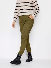 Long Tall Sally Green Cargo Stretch Skinny Jeans - Image 1 of 3