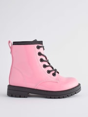 Pink Wide Fit (G) Warm Lined Lace-Up Boots - Image 2 of 6