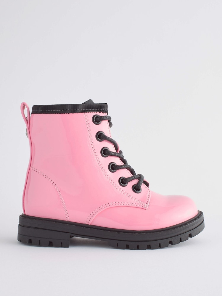 Pink Wide Fit (G) Warm Lined Lace-Up Boots - Image 2 of 6