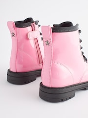 Pink Wide Fit (G) Warm Lined Lace-Up Boots - Image 5 of 6