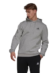 adidas Grey Essential Fleece Hoodie - Image 1 of 6