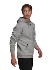 adidas Grey Essential Fleece Hoodie - Image 3 of 6