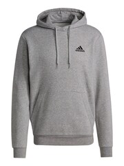 adidas Grey Essential Fleece Hoodie - Image 6 of 6